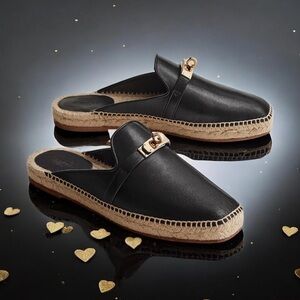 🆕💕Hermes Feria Espadrille Iconic Kelly Turn-Lock Buckle • Black / Noir • 36 EU